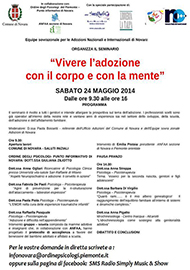 Novara, 24 Maggio 2014: Vivere l'adozione con il corpo e con la mente