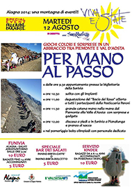 Alagna Valsesia (VC), 12 Agosto 2014: Per mano al passo